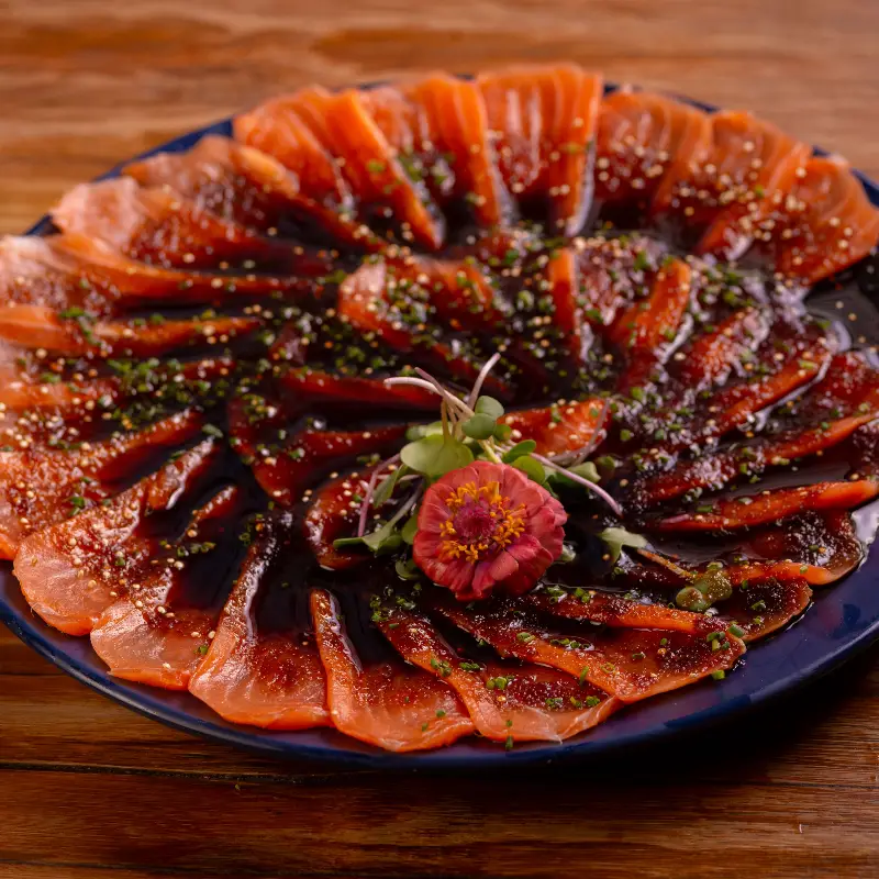 Happy Hour-Carpaccio de Salmão ao Molho Ponzu